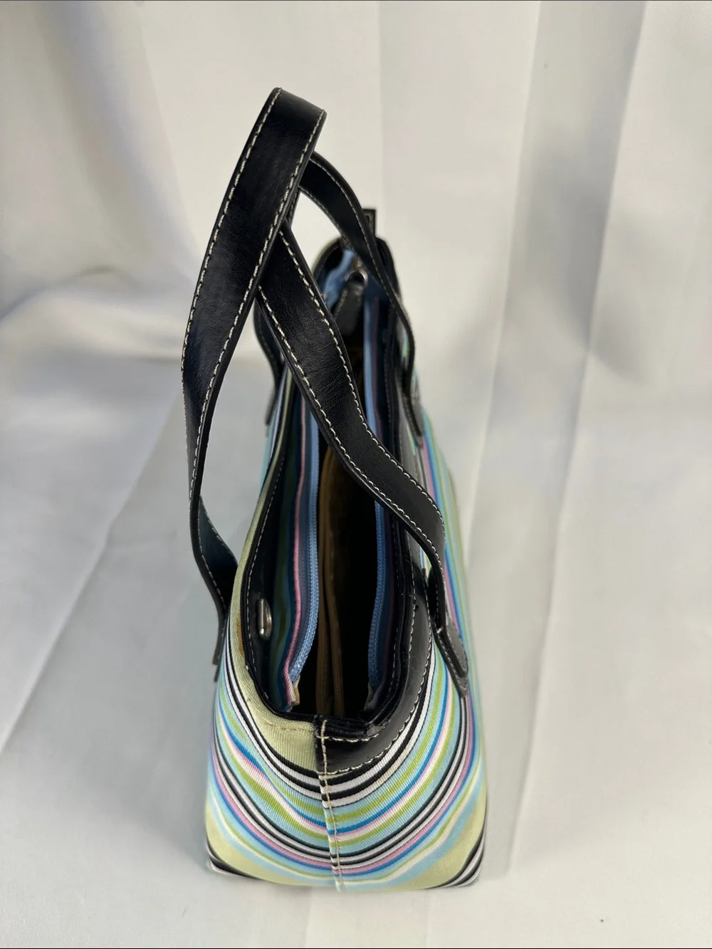 3piece Vintage kate spade Multicolor Stripe Tote w/ Wallet and checkbook holder